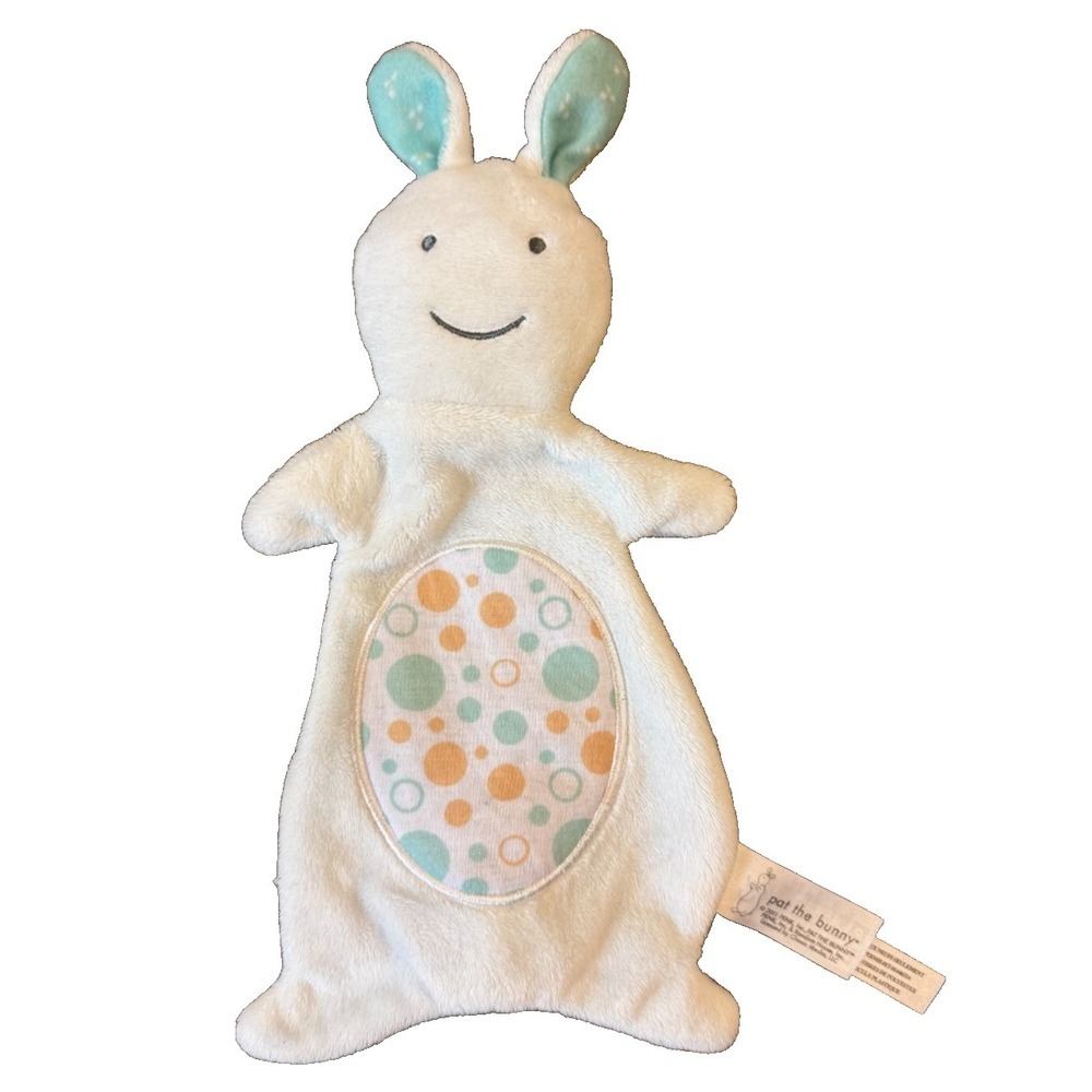 Pat the Bunny Plush Lovey Security Blanket 2011 Penk Inc Crinkle Belly White Toy